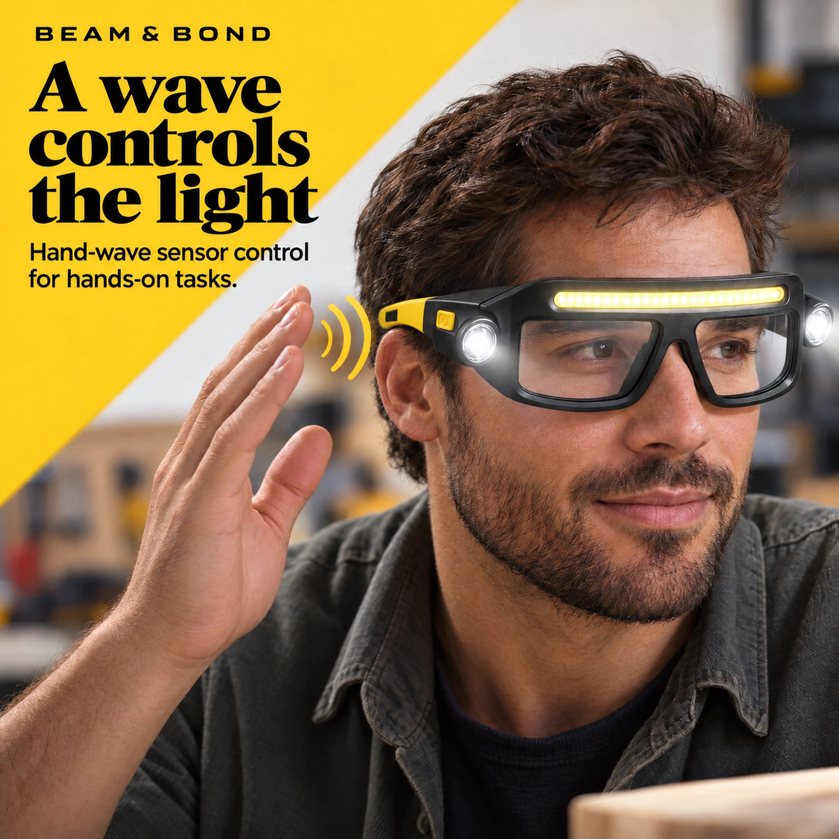 Hands-Free LED Work Glasses